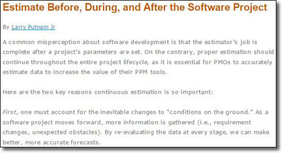 Estimate Before, During, and After the Software Project