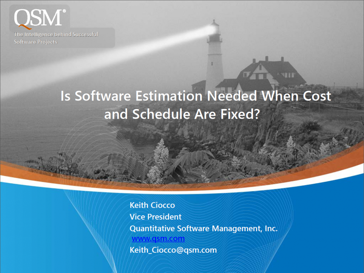 Fixed Cost and Schedule Estimation Webinar
