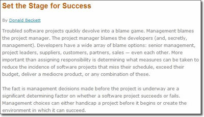 Set the Stage for Software Project Success