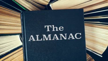 A book with "Almanac" on the cover 