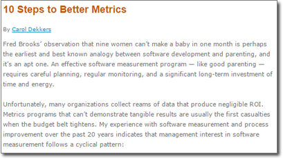 10 Steps to Better Metrics