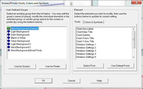 Screen/Printer Fonts, Colors, and Symbols