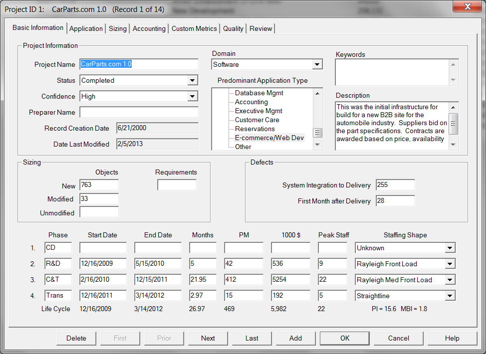 Figure 1: SLIM-DataManager Project Screen