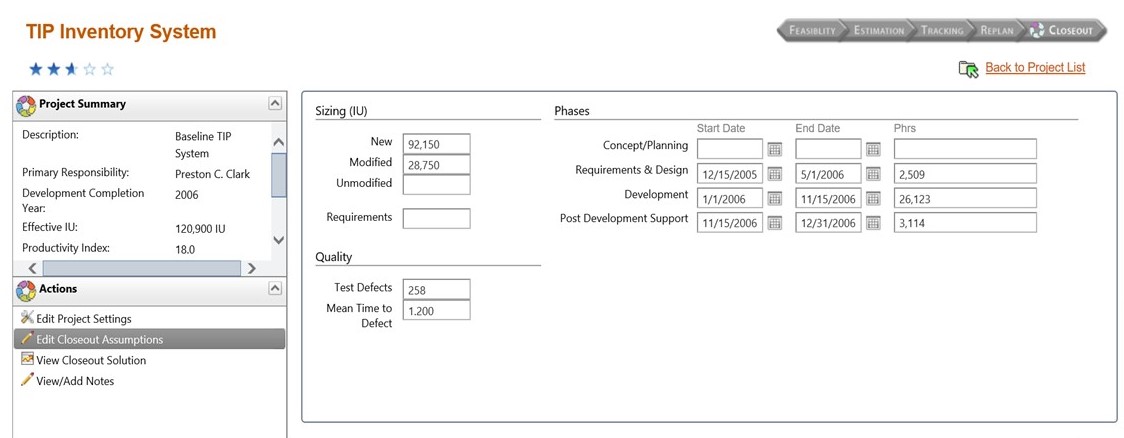 Software Project Closeout