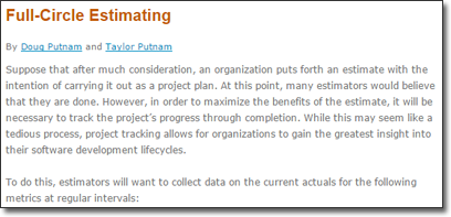  Full-Circle Estimating