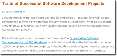 Traits of Successful Software Development Projects